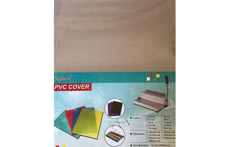 PAGE DE GARDE TRANSPARENT POUR RELIURE A3 125 MIC PQT DE 100