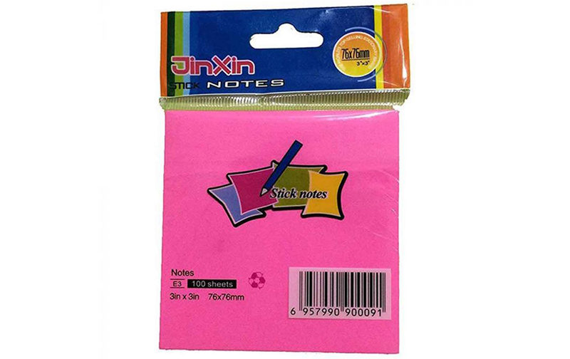 STICK NOTE 76*76 COULEUR FLUO 100F