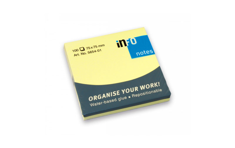 STICK NOTE 75*75 JAUNE 100F