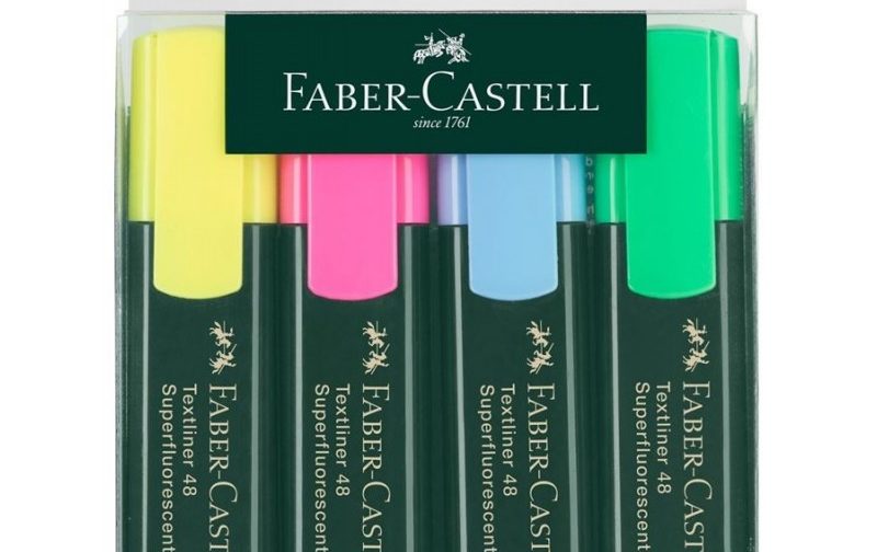 MARQUEUR FLUO FABER-CASTELL PQT 4