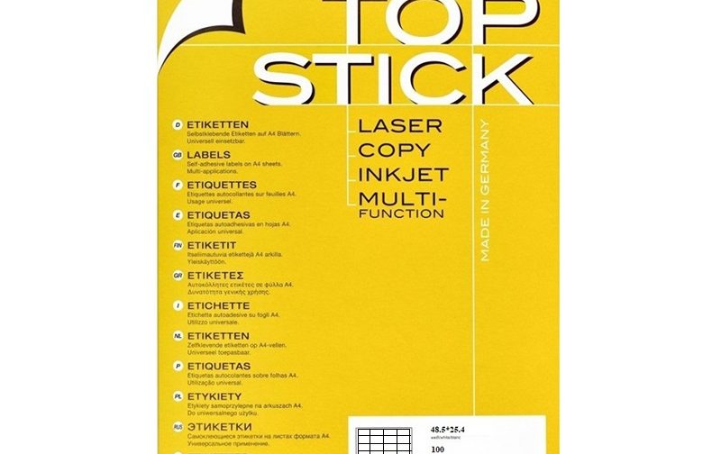 ETIQUETTE BLANCHE HERMA A4/40- PQT DE 100F