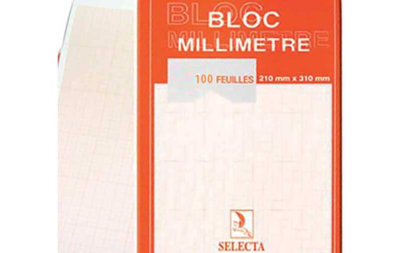 PAPIER MILIMETRE SELECTA 210*310MM PQT DE 100