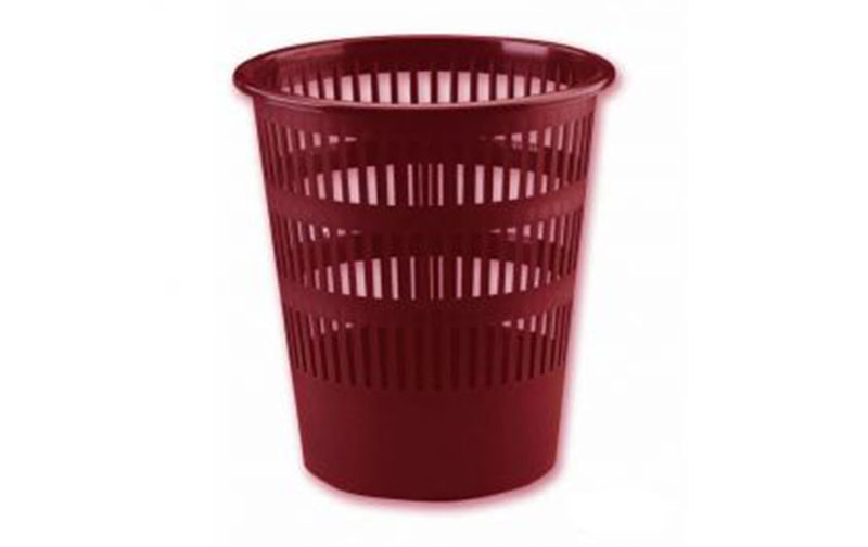 CORBEILLE A PAPIER PLASTIQUE BORDEAU 16L VERTEX