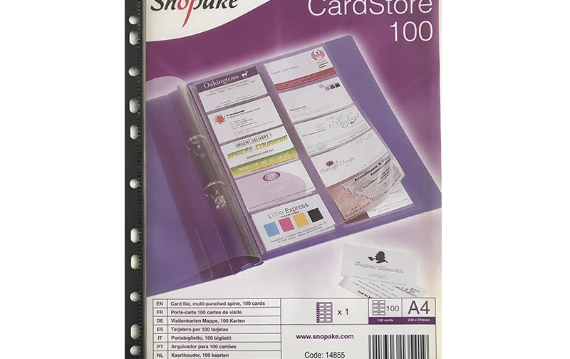 PORTE CARTE VISITE TRANSPARENT A4 SNOPAKE 100C