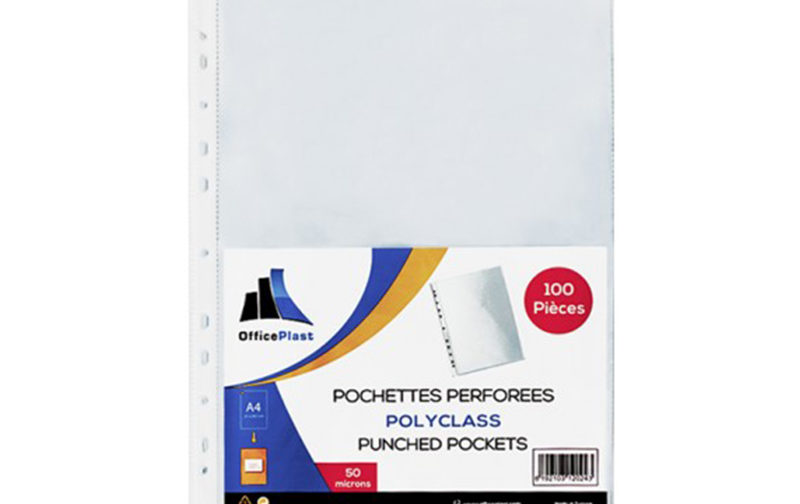POCHETTE PERFOREE 50MIC OFFICE PQT DE 100
