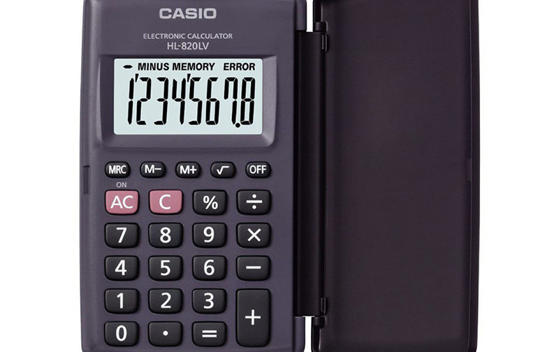 CALCULATRICE CASIO HL-820LV-BK AVEC ETUI NOIR
