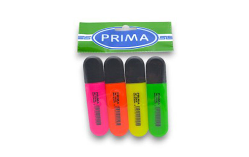 MARQUEUR FLUO PRIMA DE POCHETTE DE 4