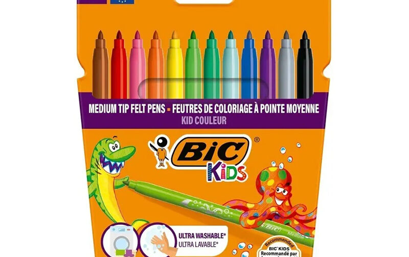 POCHETTE FEUTRE DE 12 BIC KIDS