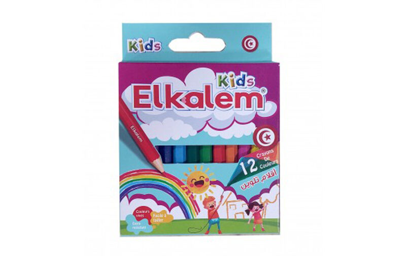 CRAYONS DE COULEUR PASTEL EL KALEM PQT DE 12
